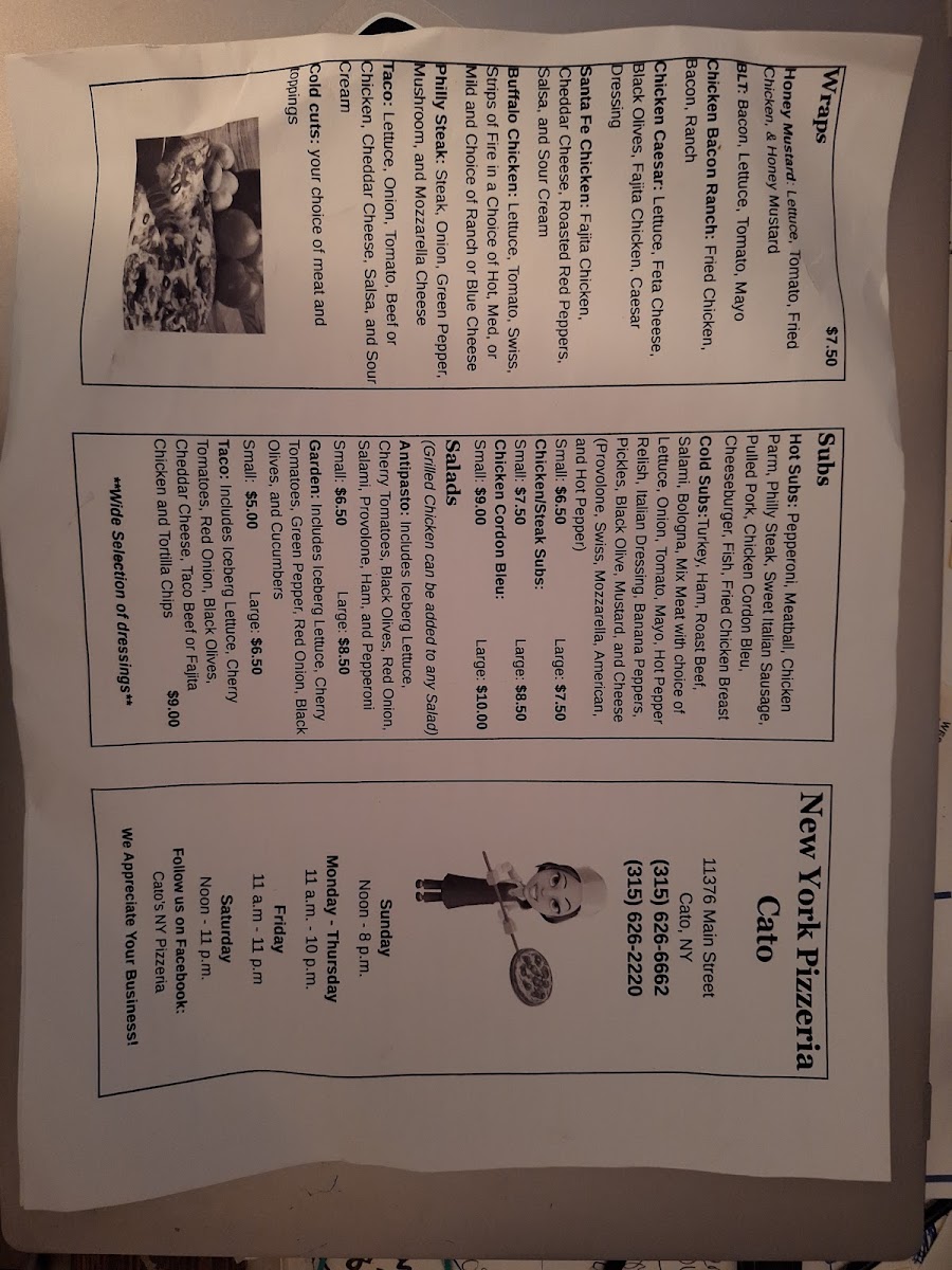 New York Pizzeria Menu - Image 1
